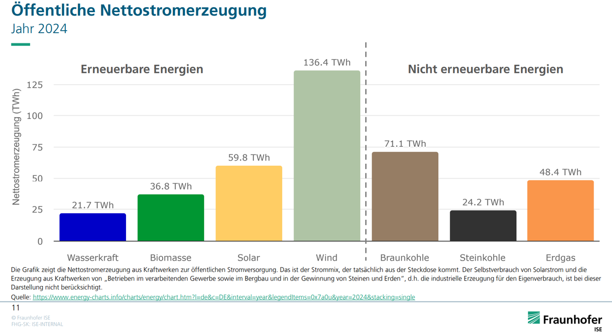 Öffentliche Nettostromerzeugung Absolut