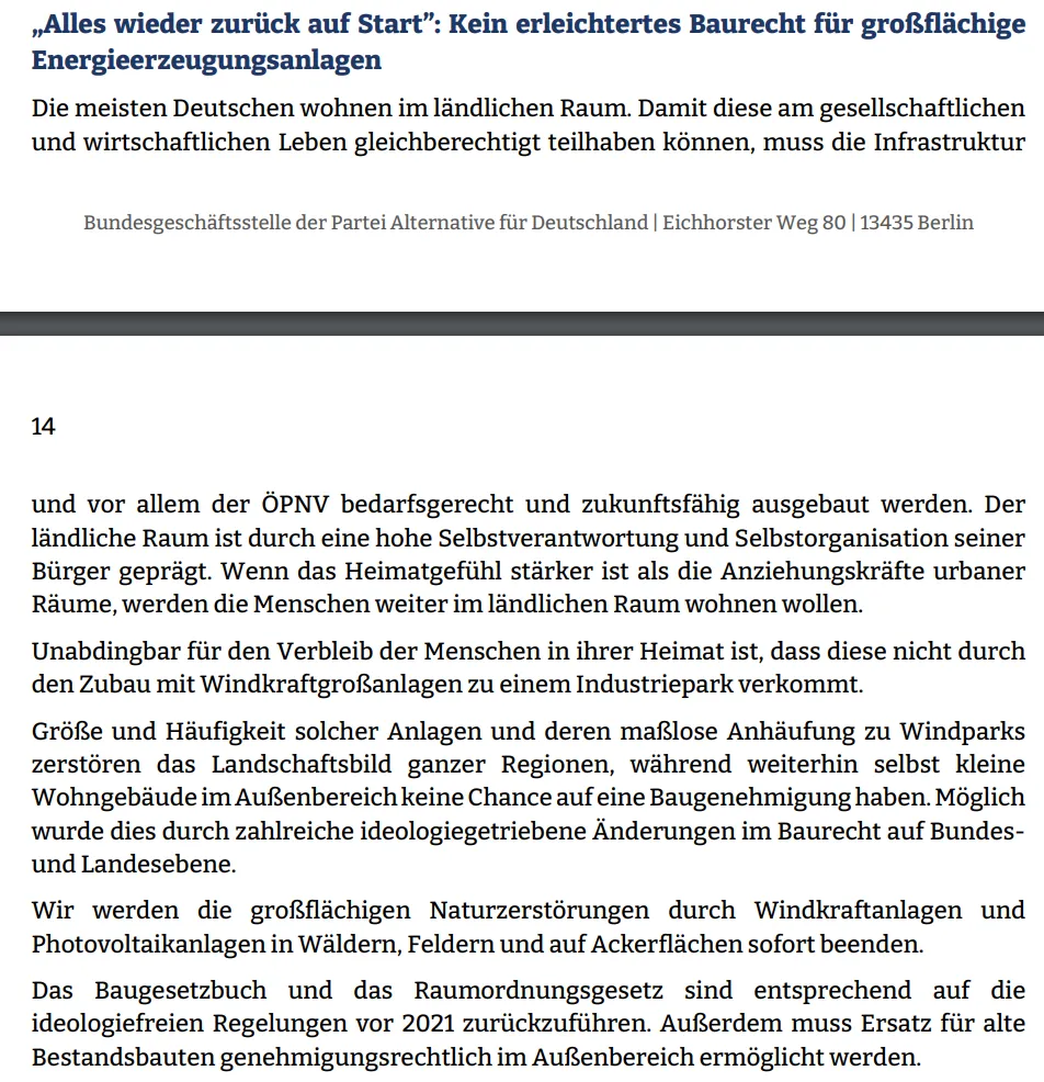 Alles wieder zurück auf Start”: Kein erleichtertes Baurecht für großflächige Energieerzeugungsanlagen