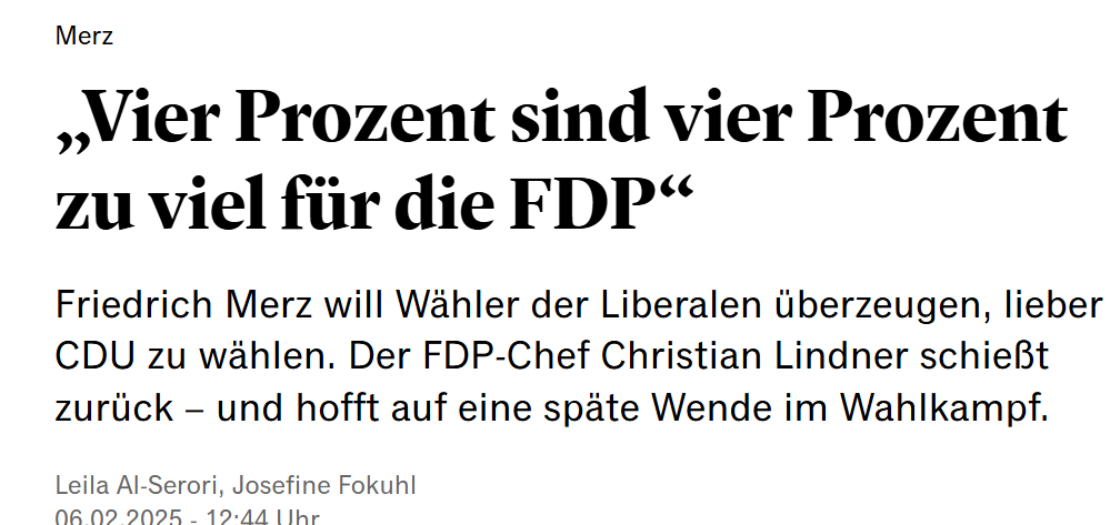 Friedrich Merz will Wähler der Liberalen überzeugen, lieber CDU zu wählen. Der FDP-Chef Christian Lindner schießt zurück – und hofft auf eine späte Wende im Wahlkampf.
