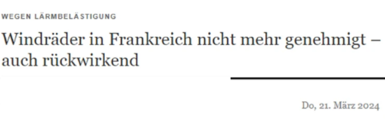 Irreführender Unsinn von Tichys Einblick: Windräder in Frankreich nicht mehr genehmigt – auch rückwirkend [Hinweis: Das ist völliger Unsinn, ich weigere mich auch, auf diesen Unsinn zu verlinken, daher kriegt ihr beim Draufklicken was sinnvolleres.]