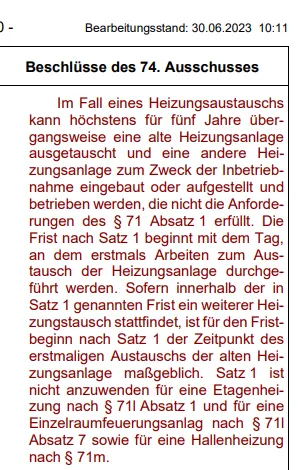Fünf Jahre Übergangsfrist ab 2024