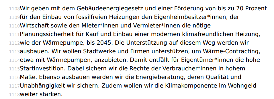 Wir geben mit dem Gebäudeenergiegesetz und einer Förderung von bis zu 70 Prozent für den Einbau von fossilfreien Heizungen den Eigenheimbesitzer*innen, der Wirtschaft sowie den Mieter*innen und Vermieter*innen die nötige Planungssicherheit für Kauf und Einbau einer modernen klimafreundlichen Heizung, wie der Wärmepumpe, bis 2045.