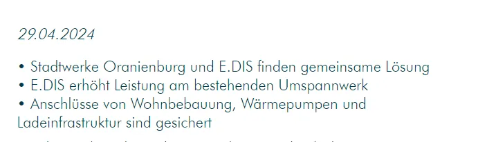 Aktuelle Einschätzung der Bundesnetzagentur zum Kapazitätsengpass in Oranienburg