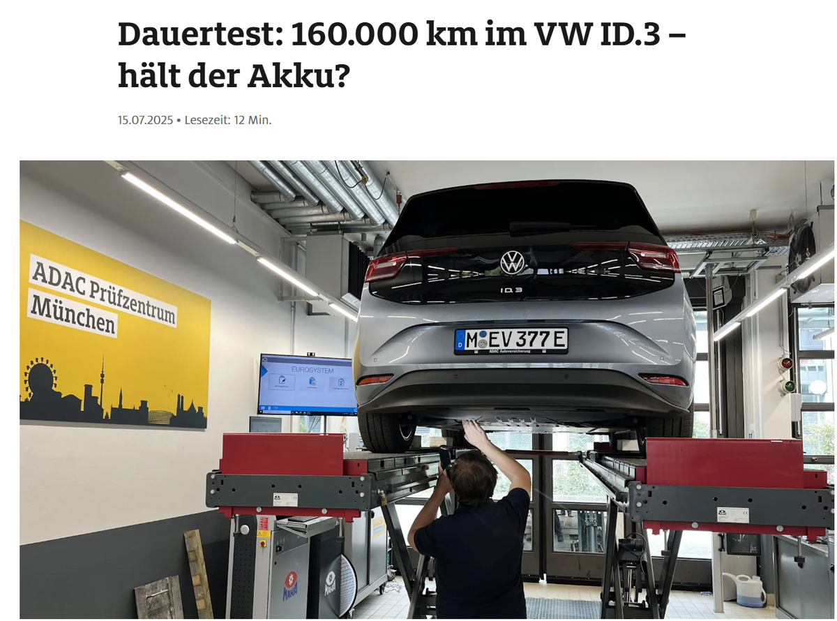 Dauertest: 160.000 km im VW ID.3 – hält der Akku