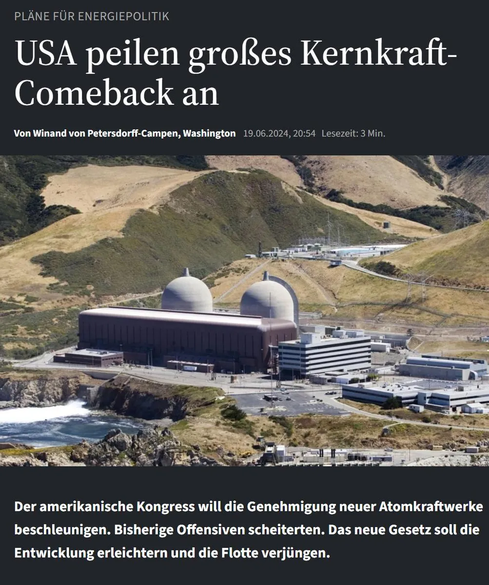 USA peilen großes Kernkraft-Comeback an