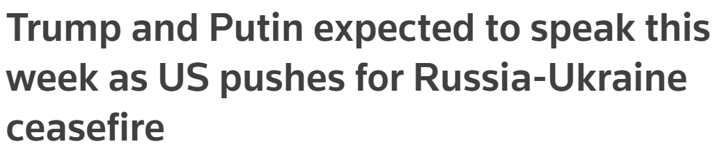 Trump and Putin expected to speak this week as US pushes for Russia-Ukraine ceasefire