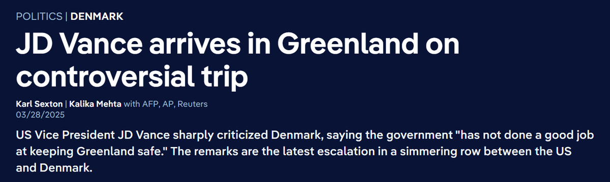 JD Vance trifft auf kontroverser Reise in Grönland ein