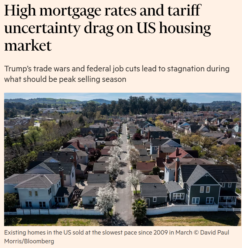Hohe Hypothekenzinsen und Unsicherheit hinsichtlich der Zölle belasten den US-Immobilienmarkt