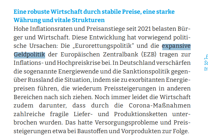 Hohe Inflationsraten und Preisanstiege seit 2021 belasten Bürger und Wirtschaft. Diese Entwicklung hat vorwiegend politische Ursachen: Die „Eurorettungspolitik“ und die expansive Geldpolitik der Europäischen Zentralbank (EZB) tragen zur Inflations- und Hochpreiskrise bei. In Deutschland verschärfen die sogenannte Energiewende und die Sanktionspolitik gegenüber Russland die Situation, indem sie zu exorbitanten Energiepreisen führen, die wiederum Preissteigerungen in anderen Bereichen nach sich ziehen