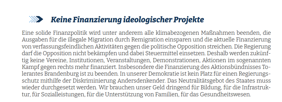 Keine Finanzierung ideologischer Projekte