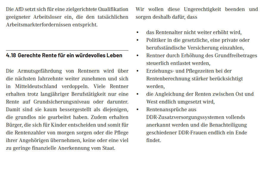  Gerechte Rente für ein würdevolles Leben.