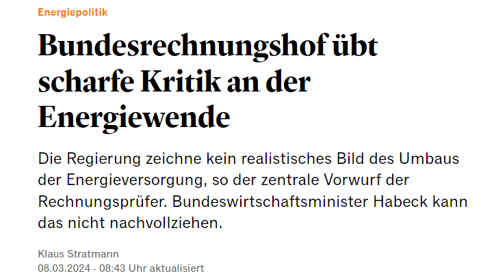 Die Regierung zeichne kein realistisches Bild des Umbaus der Energieversorgung, so der zentrale Vorwurf der Rechnungsprüfer. Bundeswirtschaftsminister Habeck kann das nicht nachvollziehen