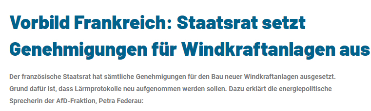 Windkraft in der Krise: Französisches Gericht kippt Genehmigungen - [was übrigens falsch ist,ich weigere mich auch, auf diesen Unsinn zu verlinken, daher kriegt ihr beim Draufklicken was sinnvolleres]