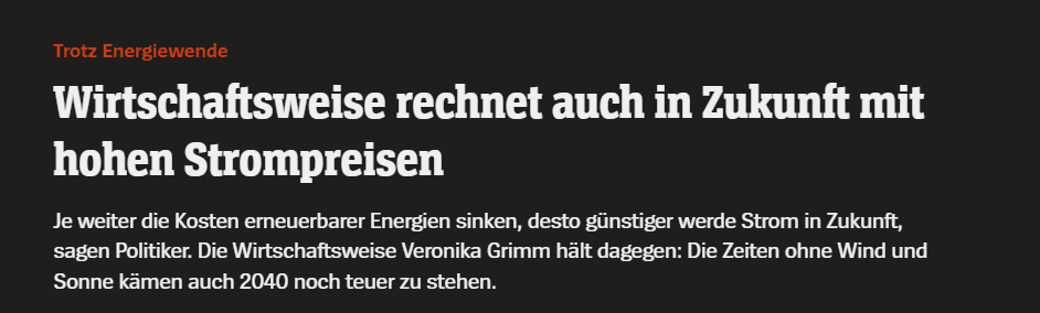 Wirtschaftsweise rechnet auch in Zukunft mit hohen Strompreisen