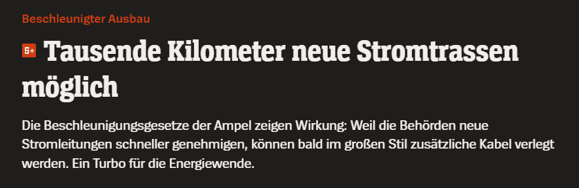 Die Beschleunigungsgesetze der Ampel zeigen Wirkung: Weil die Behörden neue Stromleitungen schneller genehmigen, können bald im großen Stil zusätzliche Kabel verlegt werden. Ein Turbo für die Energiewende