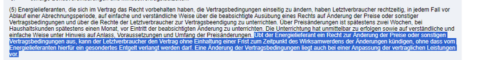 § 41 Energielieferverträge mit Letztverbrauchern