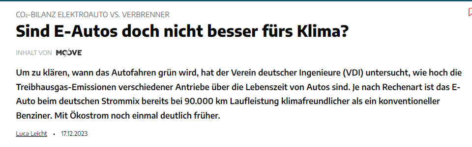 Sind E-Autos doch nicht besser fürs Klima?