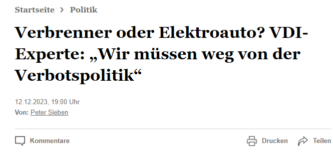 FR Überschrift: Verbrenner oder Elektroauto? VDI-Experte: Wir müssen weg von der Verbotspolitik.