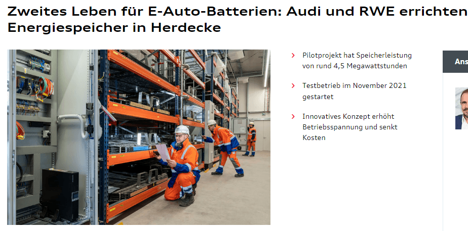 Zweites Leben für E-Auto-Batterien 1