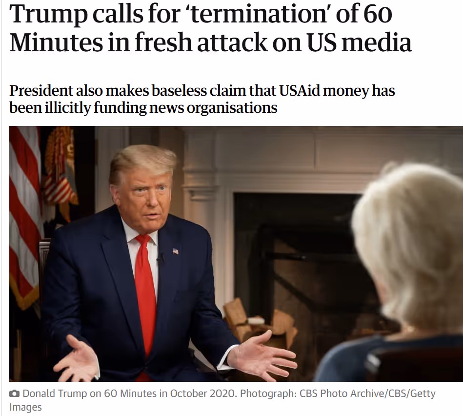 Trump hasst 60 Minutes als Format, weil sie seine Lügen widerlegen.