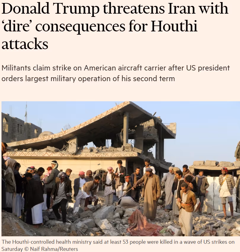 Donald Trump threatens Iran with ‘dire’ consequences for Houthi attacks